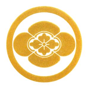 蒔絵「沖田総司」家紋シール｜丸に木瓜（まるにもっこう）・「新選組」シリーズ・和グッズ・京蒔絵・京都全