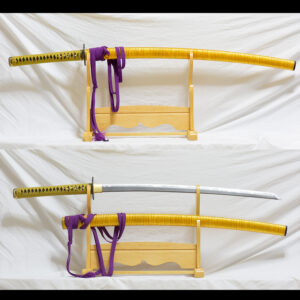 竹光「南泉一文字（打刀）」刀剣男子 レプリカ拵え なんせんいちもんじ 千段風藤巻鞘 刀剣乱舞 模造刀 居合刀 日本刀 本格時代劇小道具