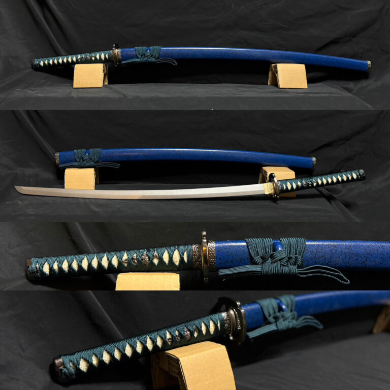 竹光模造刀 青石目・紺糸仕様 打刀・竹光小道具・模造刀日本刀